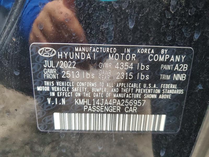Продажа на аукционе авто 2023 Hyundai Sonata, vin: KMHL14JA4PA256957, номер лота: 54492566