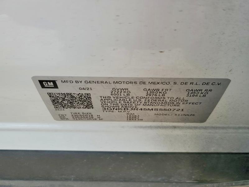 Продажа на аукционе авто 2021 Chevrolet Blazer, vin: 3GNKBJR45MS550721, номер лота: 54447946