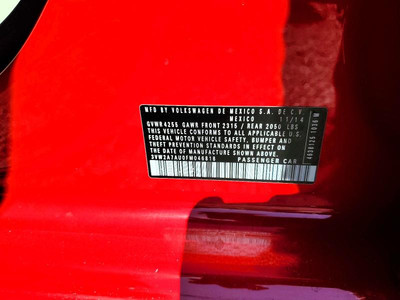 Aukcja sprzedaży 2015 Volkswagen Golf, vin: 3VW2A7AU0FM046818, numer aukcji: 51877486