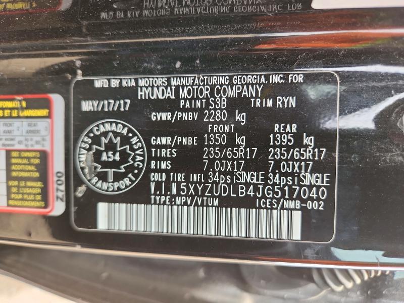 Aukcja sprzedaży 2018 Hyundai Santa Fe Sport, vin: 5XYZUDLB4JG517040, numer aukcji: 54862186