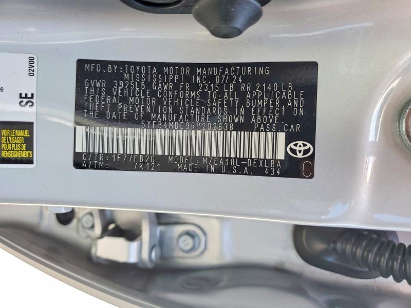 Aukcja sprzedaży 2024 Toyota Corolla, vin: 5YFB4MDE9RP202638, numer aukcji: 53415026