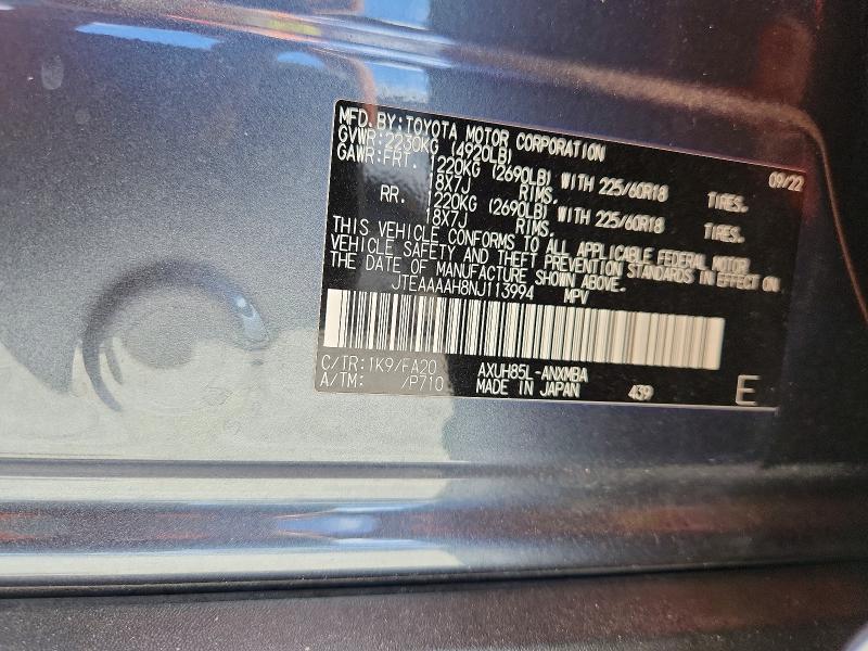 54268546 :رقم المزاد ، JTEAAAAH8NJ113994 vin ، 2022 Toyota Venza مزاد بيع