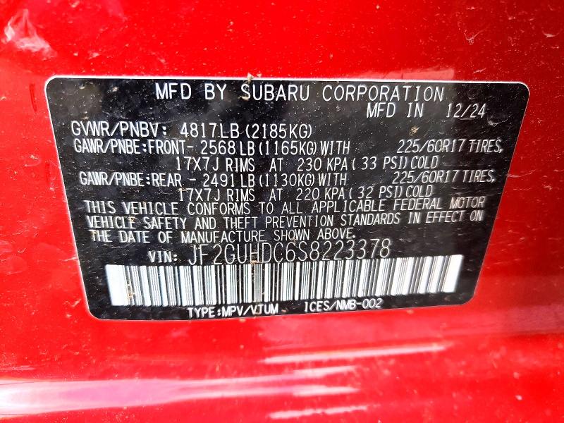 Продаж на аукціоні авто 2025 Subaru Crosstrek, vin: JF2GUHDC6S8223378, номер лоту: 55278976