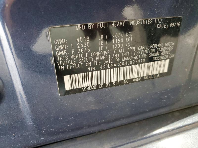 Продаж на аукціоні авто 2017 Subaru Legacy, vin: 4S3BNAC60H3027810, номер лоту: 54387396