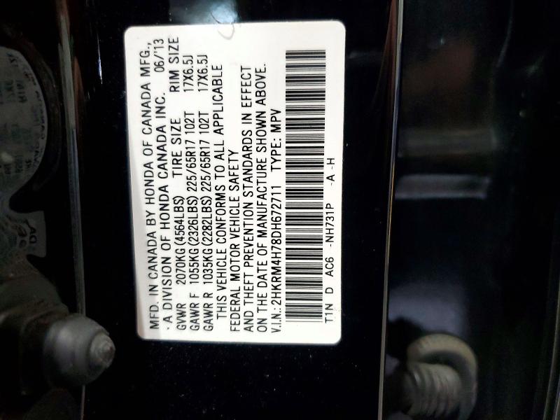 Aukcja sprzedaży 2013 Honda Cr-v, vin: 2HKRM4H78DH672711, numer aukcji: 53931336