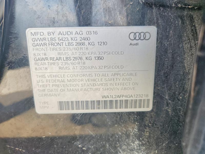 Aukcja sprzedaży 2016 Audi Q5, vin: WA1L2AFP4GA123218, numer aukcji: 55155016