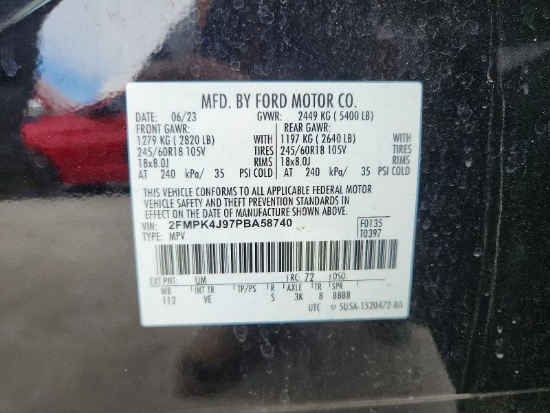 2023 Ford Edge მანქანა იყიდება აუქციონზე, vin: 2FMPK4J97PBA58740, აუქციონის ნომერი: 55062816
