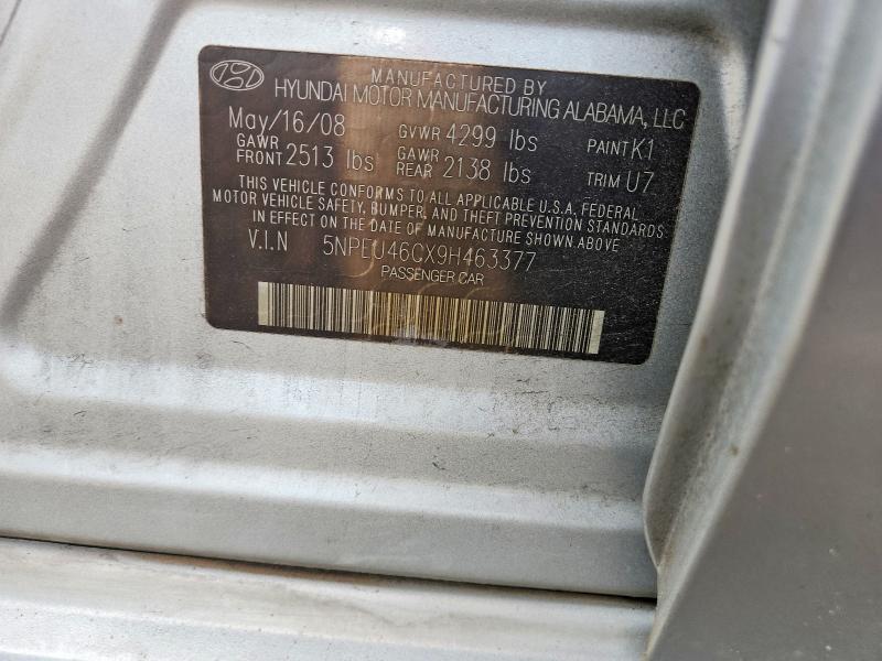 55579306 :رقم المزاد ، 5NPEU46CX9H463377 vin ، 2009 Hyundai Sonata مزاد بيع