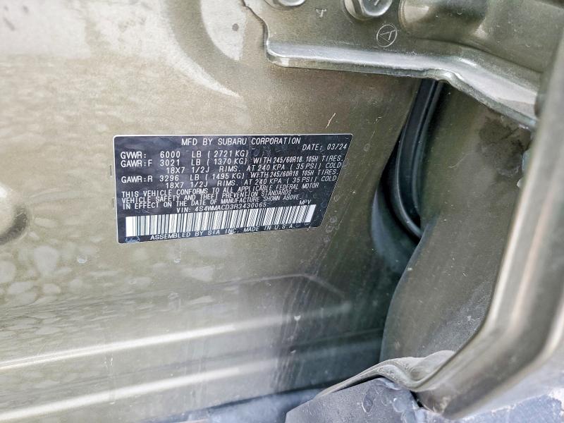 54510896 :رقم المزاد ، 4S4WMACD3R3430065 vin ، 2024 Subaru Ascent مزاد بيع