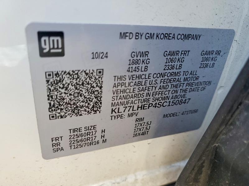 51979396 :رقم المزاد ، KL77LHEP4SC150847 vin ، 2025 Chevrolet Trax مزاد بيع