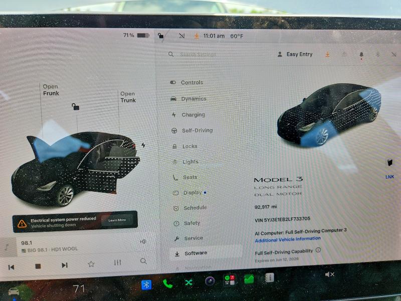 53705826 :رقم المزاد ، 5YJ3E1EB2LF733705 vin ، 2020 Tesla Model 3 مزاد بيع