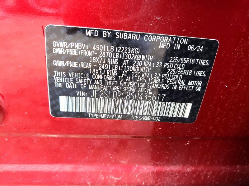 Продаж на аукціоні авто 2025 Subaru Forester, vin: JF2SLDRC8SH435617, номер лоту: 54750246
