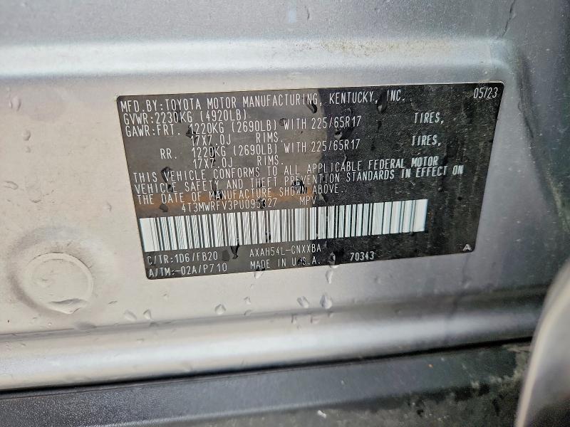 Продажа на аукционе авто 2023 Toyota Rav4, vin: 4T3MWRFV3PU095327, номер лота: 54241786