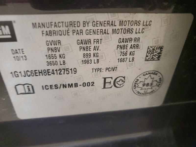 2014 Chevrolet Sonic მანქანა იყიდება აუქციონზე, vin: 1G1JC6EH8E4127519, აუქციონის ნომერი: 51969226