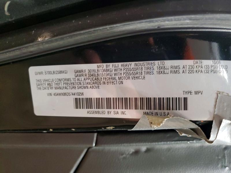 Auction sale of the 2007 Subaru B9 Tribeca, vin: 4S4WX86D574410256, lot number: 52257916