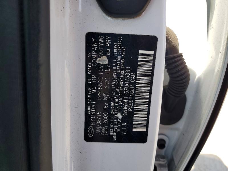 Продажа на аукционе авто 2015 Hyundai Genesis, vin: KMHGN4JE6FU075333, номер лота: 52228416
