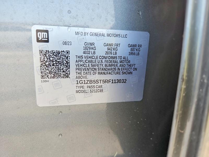 52474276 :رقم المزاد ، 1G1ZB5ST5RF113032 vin ، 2024 Chevrolet Malibu مزاد بيع