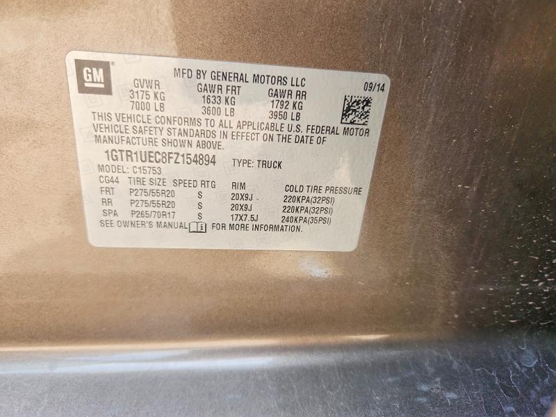 53852626 :رقم المزاد ، 1GTR1UEC8FZ154894 vin ، 2015 Gmc Sierra مزاد بيع