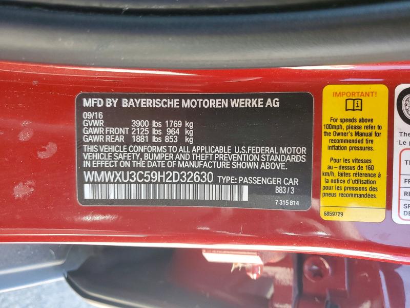 Aukcja sprzedaży 2017 Mini Cooper, vin: WMWXU3C59H2D32630, numer aukcji: 53471276