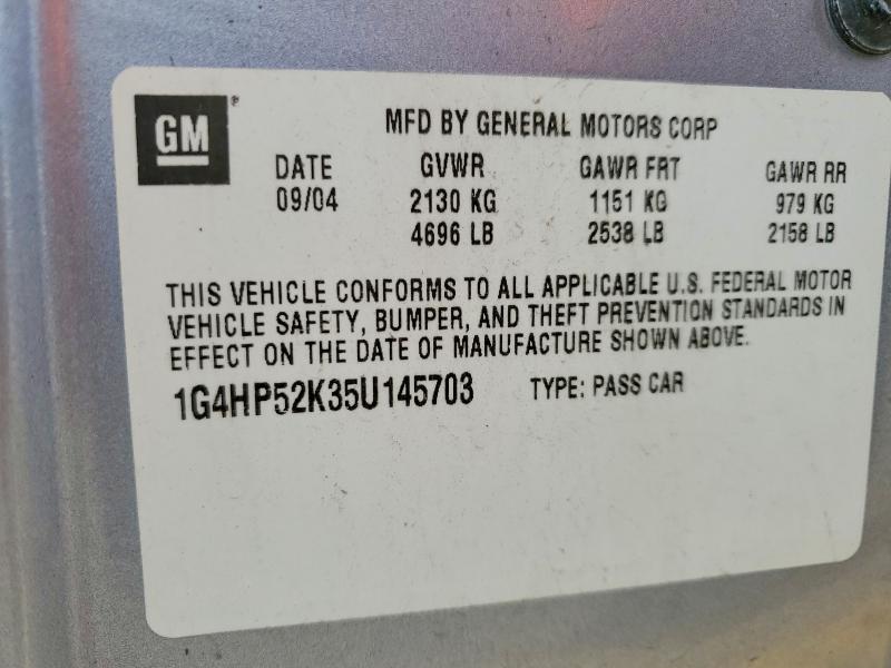 2005 Buick Lesabre მანქანა იყიდება აუქციონზე, vin: 1G4HP52K35U145703, აუქციონის ნომერი: 52737356