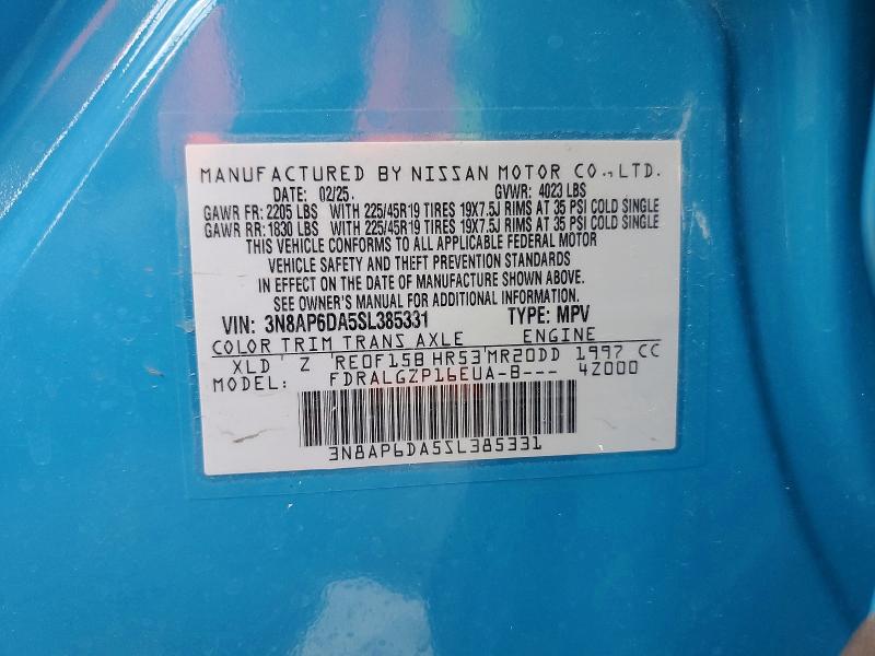 Aukcja sprzedaży 2025 Nissan Kicks, vin: 3N8AP6DA5SL385331, numer aukcji: 52169086
