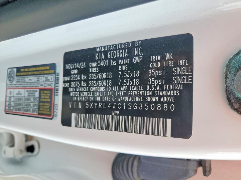 Aukcja sprzedaży 2025 Kia Sorento, vin: 5XYRL4JC1SG350880, numer aukcji: 53378326