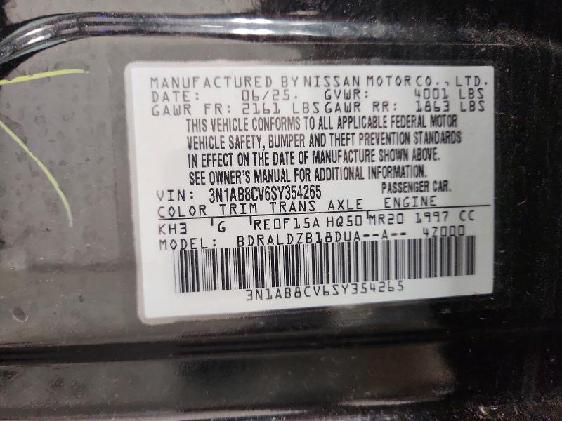 Продажа на аукционе авто 2025 Nissan Sentra, vin: 3N1AB8CV6SY354265, номер лота: 54248426