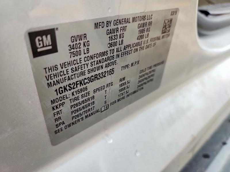Продаж на аукціоні авто 2016 Gmc Yukon Xl, vin: 1GKS2FKC3GR332165, номер лоту: 52597396