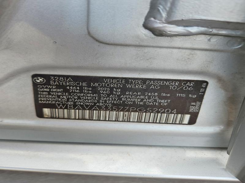 Продаж на аукціоні авто 2007 Bmw 328, vin: WBAVA33577PG52904, номер лоту: 53312306