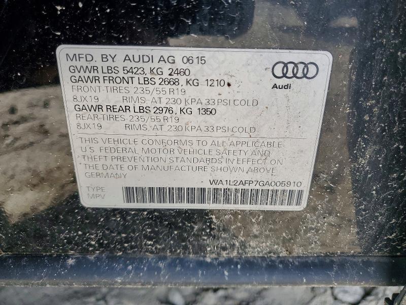 Продаж на аукціоні авто 2016 Audi Q5, vin: WA1L2AFP7GA005910, номер лоту: 54960906