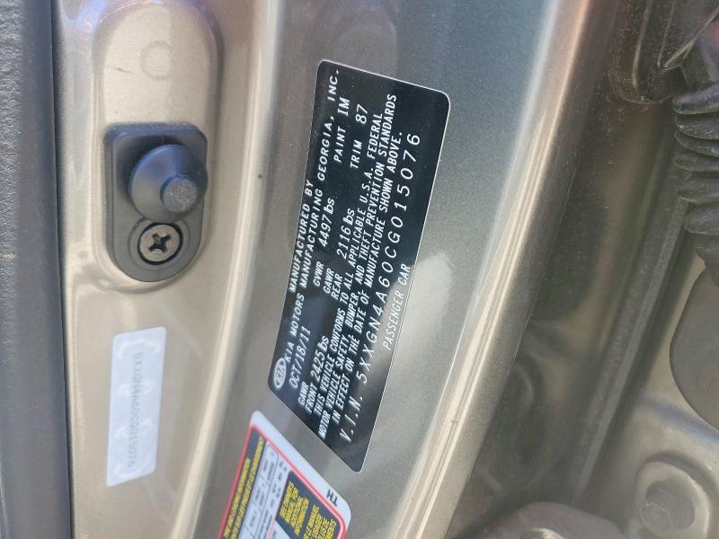 55614386 :رقم المزاد ، 5XXGN4A60CG015076 vin ، 2012 Kia Optima مزاد بيع