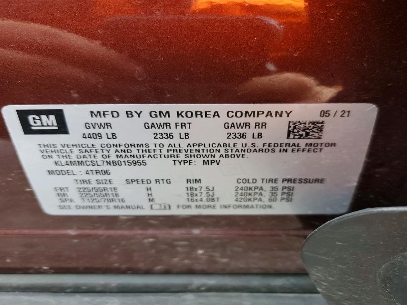 51613656 :رقم المزاد ، KL4MMCSL7NB015955 vin ، 2022 Buick Encore Gx مزاد بيع