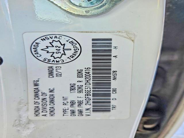 Aukcja sprzedaży 2013 Honda Civic, vin: 2HGFB6E51DH200416, numer aukcji: 55248046