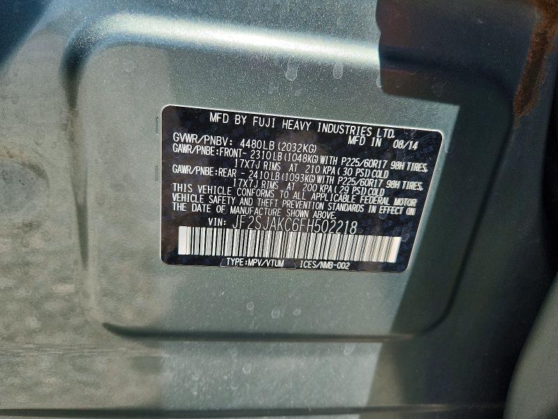 Aukcja sprzedaży 2015 Subaru Forester, vin: JF2SJAKC6FH502218, numer aukcji: 53268956