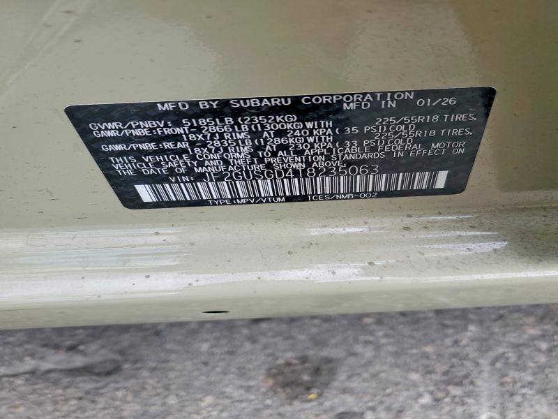53929376 :رقم المزاد ، JF2GUSGD4T8235063 vin ، 2026 Subaru Crosstrek مزاد بيع