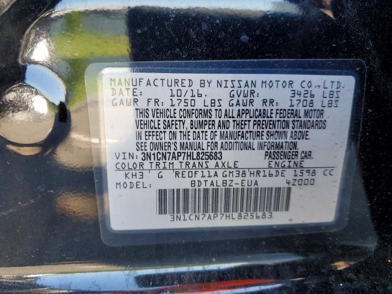 Aukcja sprzedaży 2017 Nissan Versa, vin: 3N1CN7AP7HL825683, numer aukcji: 53513876