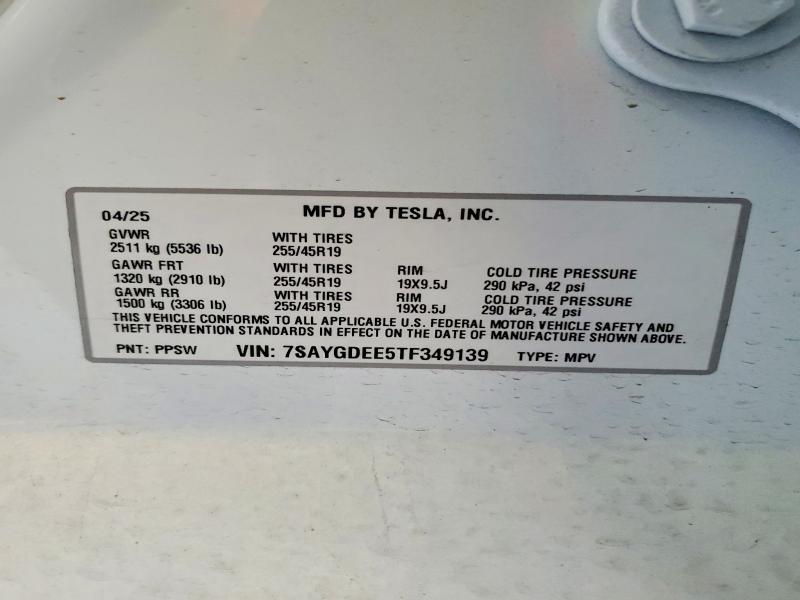Продажа на аукционе авто 2026 Tesla Model Y, vin: 7SAYGDEE5TF349139, номер лота: 55425086