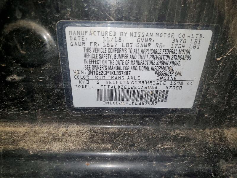 Aukcja sprzedaży 2019 Nissan Versa Note, vin: 3N1CE2CP1KL357487, numer aukcji: 54237856