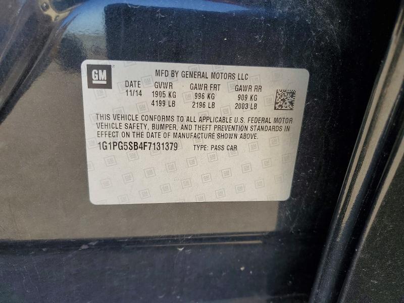 Продаж на аукціоні авто 2015 Chevrolet Cruze, vin: 1G1PG5SB4F7131379, номер лоту: 53431986