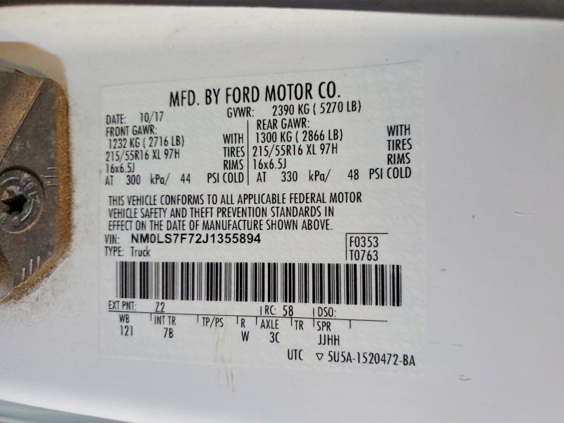 Aukcja sprzedaży 2018 Ford Transit Connect, vin: NM0LS7F72J1355894, numer aukcji: 52751766
