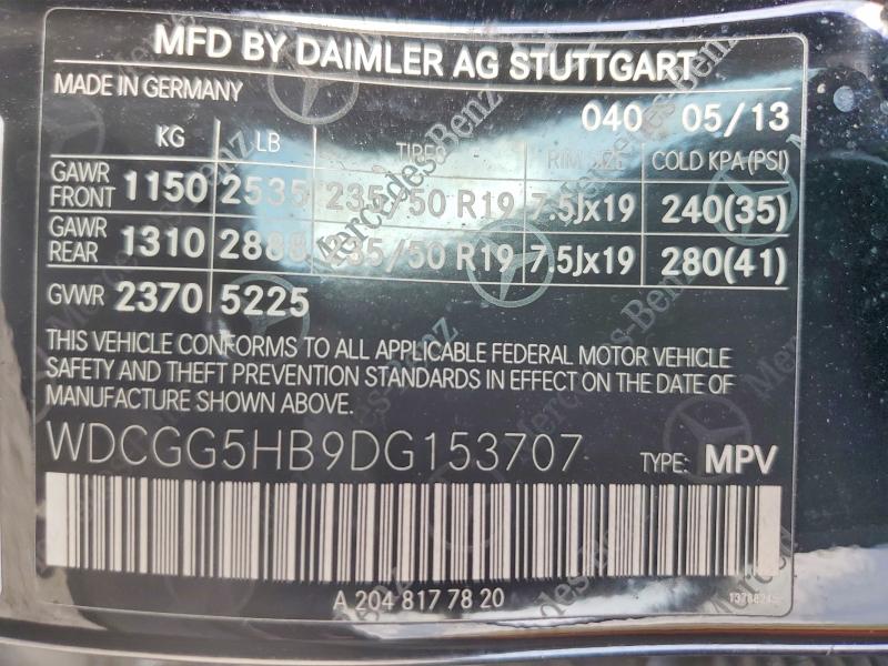 Продажа на аукционе авто 2013 Mercedes-benz Glk, vin: WDCGG5HB9DG153707, номер лота: 53570726