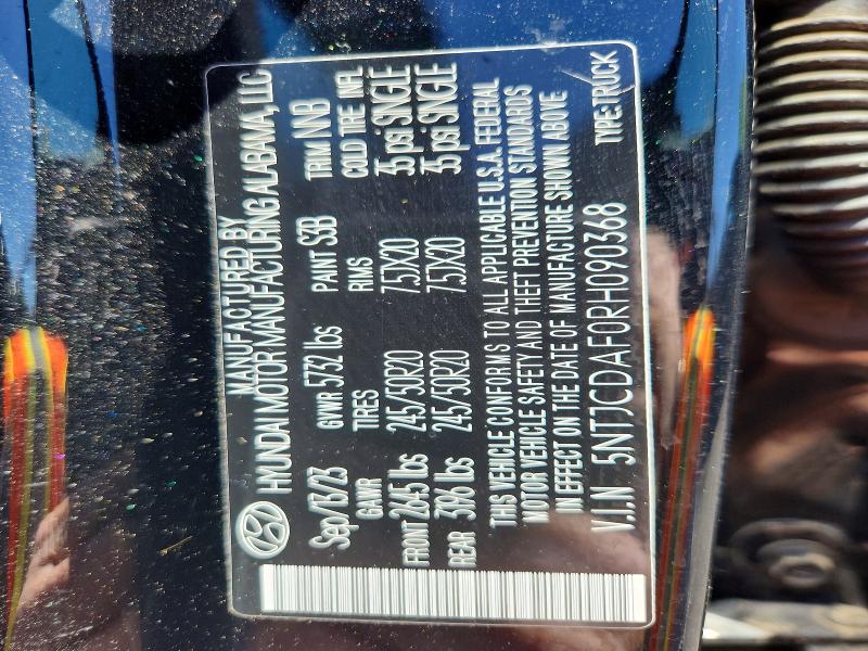 53534826 :رقم المزاد ، 5NTJCDAF0RH090368 vin ، 2024 Hyundai Santa Cruz مزاد بيع