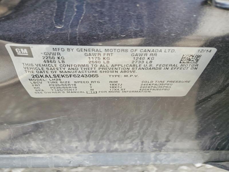 Продажа на аукционе авто 2015 Gmc Terrain, vin: 2GKALSEK5F6243065, номер лота: 52363356