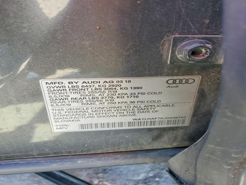 Aukcja sprzedaży 2018 Audi Q7, vin: WA1LHAF76JD036795, numer aukcji: 52195936