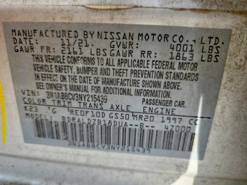 53577406 :رقم المزاد ، 3N1AB8CV3NY215439 vin ، 2022 Nissan Sentra مزاد بيع