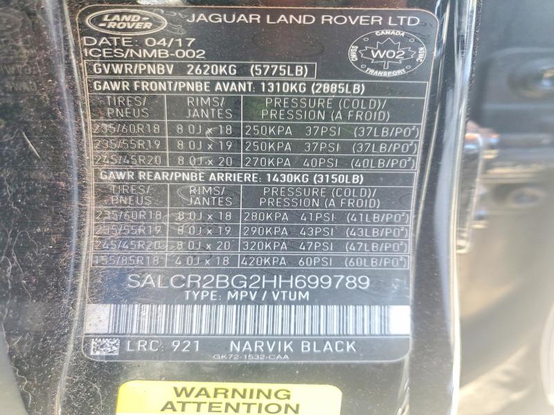 Продажа на аукционе авто 2017 Land Rover Discovery Sport, vin: SALCR2BG2HH699789, номер лота: 53712856