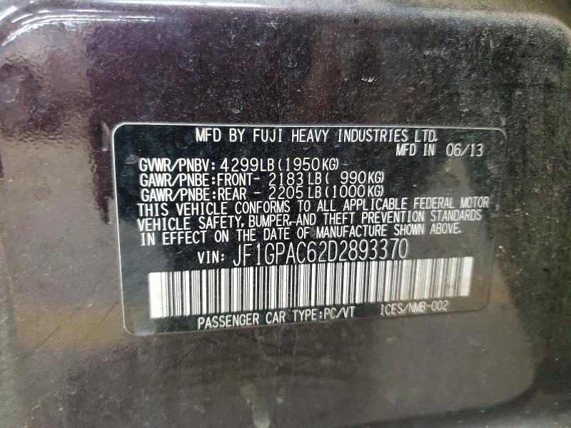 Продажа на аукционе авто 2013 Subaru Impreza, vin: JF1GPAC62D2893370, номер лота: 51413316