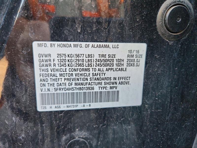 54790196 :رقم المزاد ، 5FRYD4H57HB013936 vin ، 2017 Acura Mdx مزاد بيع