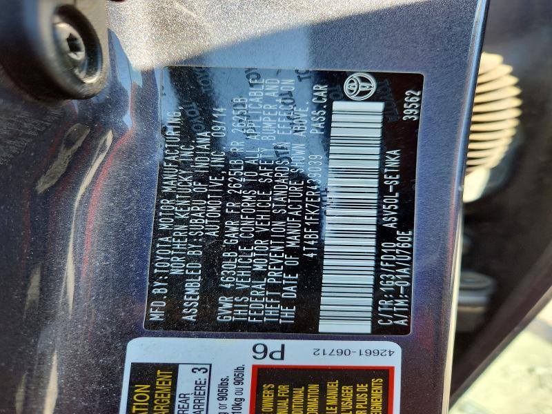 Aukcja sprzedaży 2014 Toyota Camry, vin: 4T4BF1FK7ER439039, numer aukcji: 53028396