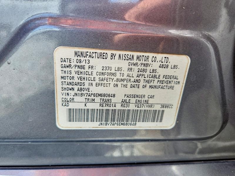 Aukcja sprzedaży 2014 Infiniti Q50, vin: JN1BV7AP6EM680648, numer aukcji: 53929566